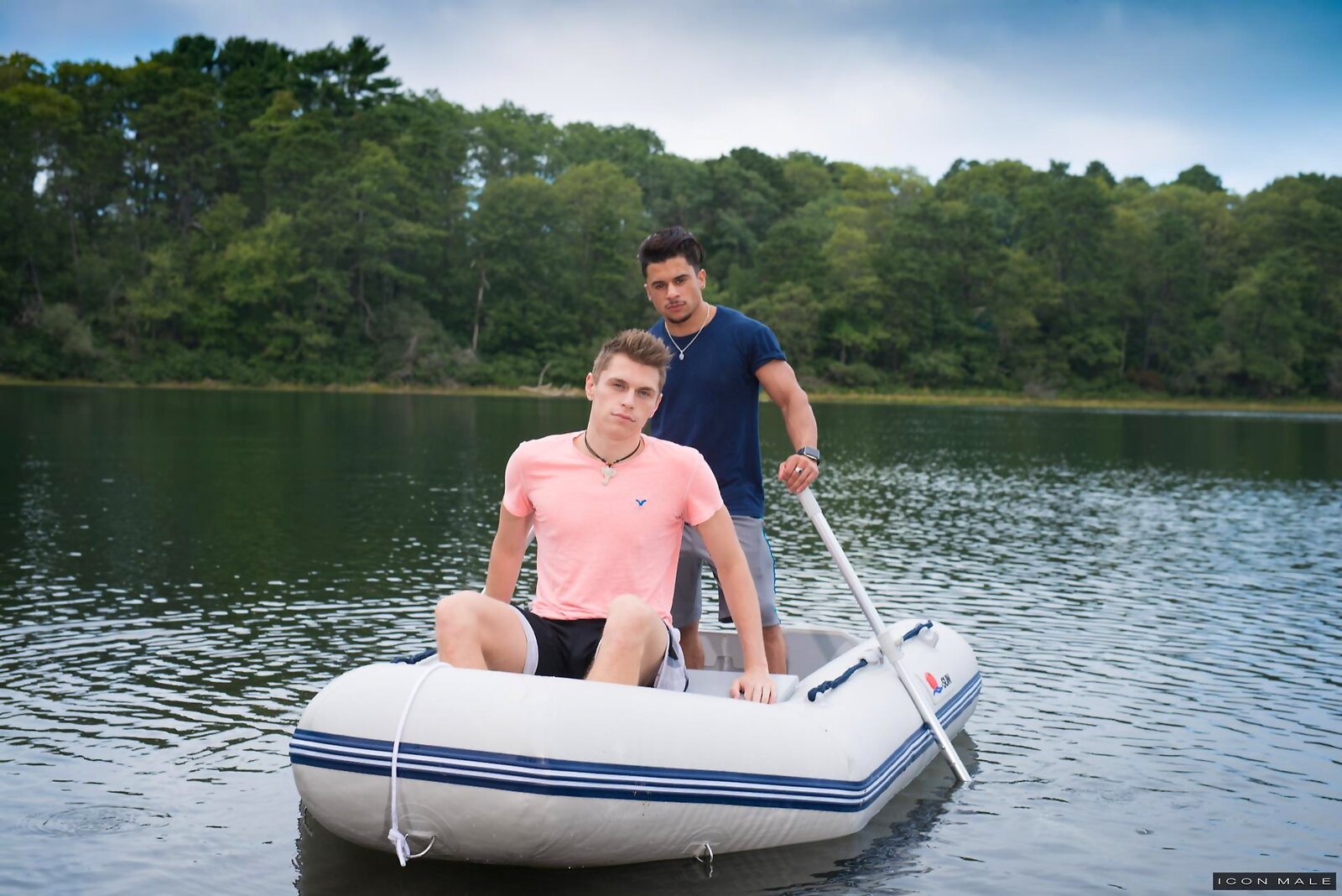 Armond Rizzo and Troy Accola in soft trip on boat